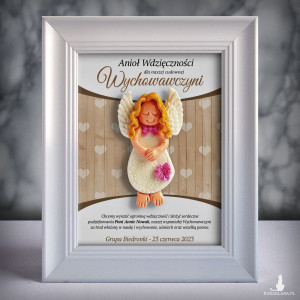 Ramka z aniołkiem - prezent dla wychowawczyni na zakończenie roku