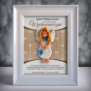 Ramka z aniołkiem - prezent dla wychowawczyni na zakończenie roku