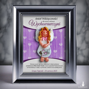 Ramka z aniołkiem - prezent dla wychowawczyni na zakończenie roku