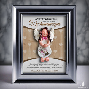 Ramka z aniołkiem - prezent dla wychowawczyni na zakończenie roku