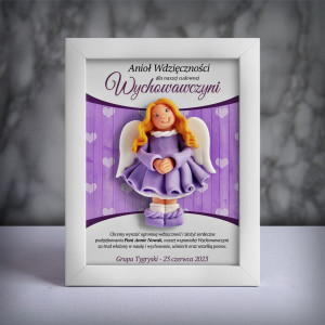 Ramka z aniołkiem - prezent dla wychowawczyni na zakończenie roku