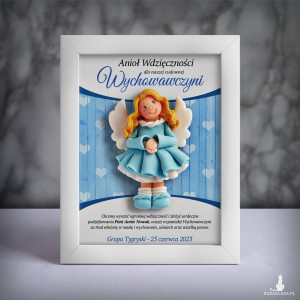 Ramka z aniołkiem - prezent dla wychowawczyni na zakończenie roku