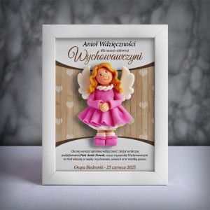 Ramka z aniołkiem - prezent dla wychowawczyni na zakończenie roku