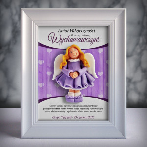 Ramka z aniołkiem - prezent dla wychowawczyni na zakończenie roku