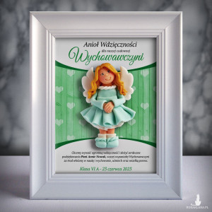 Ramka z aniołkiem - prezent dla wychowawczyni na zakończenie roku