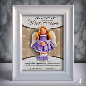 Ramka z aniołkiem - prezent dla wychowawczyni na zakończenie roku