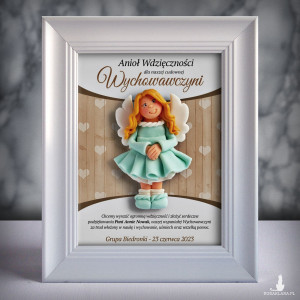 Ramka z aniołkiem - prezent dla wychowawczyni na zakończenie roku