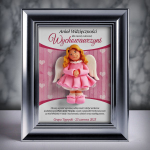 Ramka z aniołkiem - prezent dla wychowawczyni na zakończenie roku