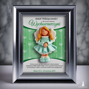 Ramka z aniołkiem - prezent dla wychowawczyni na zakończenie roku