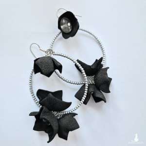 Kolczyki  koła  bialo czarne