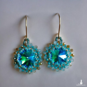 Kolczyki z kryształami Svarowski błękitne