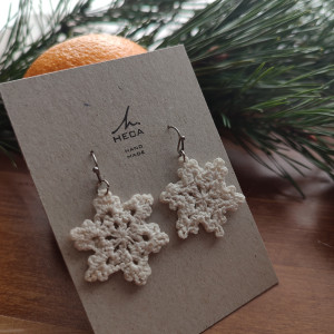 Kolczyki śnieżynki 2 HANDMADE