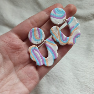Kolczyki wkrętki pastelowe