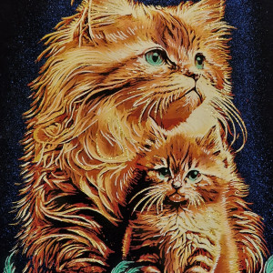 Obraz, 35x50cm, Kotki, Płótno Faraońskie, Egipt, 100% oryginalny,