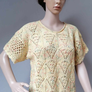 Bluzka letnia ażurowa druty handmade