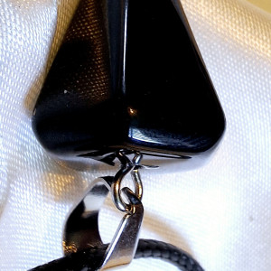 Wahadło Obsydian Stożek Naszyjnik Rękodzieło G'Ξ'S 🪬🧿