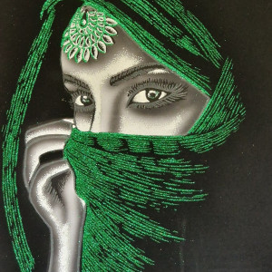 Obraz, 35x50cm, Beduinka, Płótno Faraońskie, Egipt, 100% oryginalny,