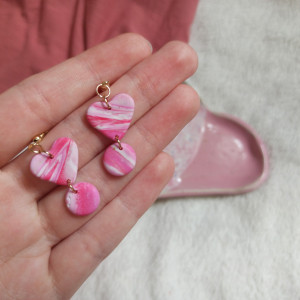 Kolczyki wykrzykniki serca małe