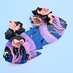 Klipsy drewniane ryby