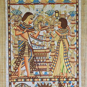 Papirus, Historia Małżeństwa, 40x60 cm, Oryginalny 100%, Starożytny Egipt, Obraz,