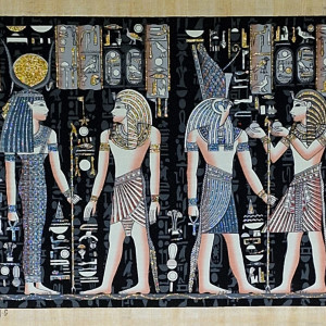 Papirus, Horus, Tutanchamon, Kleopatra, 60x40 cm, Oryginalny 100%,  Starożytny Egipt, Obraz