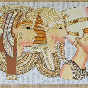Papirus, Kleopatra, Tutanchamon i Nefertiti, 60x40 cm, Oryginalny 100%, Starożytny Egipt