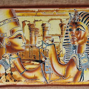 Papirus, Nefertiti i Tutanchamon, 60x40 cm, Oryginalny 100%, Starożytny Egipt