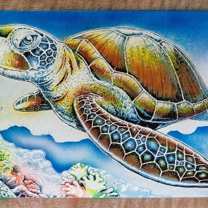 Papirus, Żółw, 60x40 cm, Oryginalny 100%, Egipt, Obraz, papier papirusowy