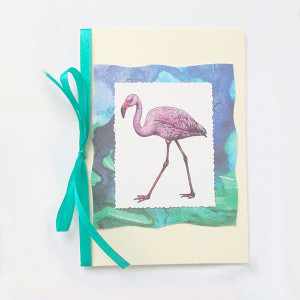 flaming kartka okolicznościowa, zwierzęta kartka bez życzeń, kartka na wieczór panieński, kartka z flamingiem, kartka na 18, kartka dla dziewczynki, kartka z ptaszkiem