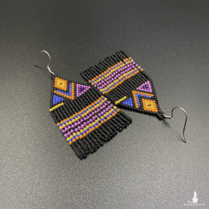 KORALIKOWE KOLCZYKI BOHO - CZARNE #776