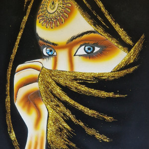 Obraz, 35x50cm, Beduinka, Płótno Faraońskie, Egipt, 100% oryginalny,