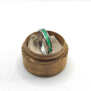 Pierścionek z Opalem Neonowa Zieleń