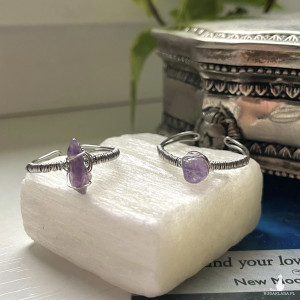 pierścionek AMETYST stal chirurgiczna (opis)