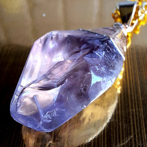 Ametyst w złotym okuciu 🟣 Czakra_Korony 🟣