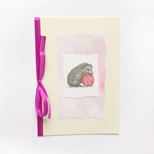 jeż kartka, kartka bez życzeń, kartka dla dziewczynki, kartka dla dziecka, zaproszenie, podziękowanie