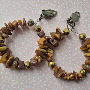 Klipsy koła bursztynowe