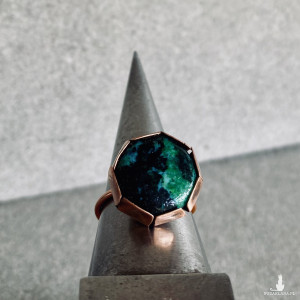 Pierścionek Miedź i Chryzokola