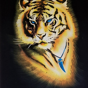 Obraz, 35x50cm, Tygrys, Płótno Faraońskie, Egipt, 100% oryginalny,