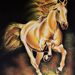 Obraz, 35x50cm, Koń, Płótno Faraońskie, Egipt, 100% oryginalny,