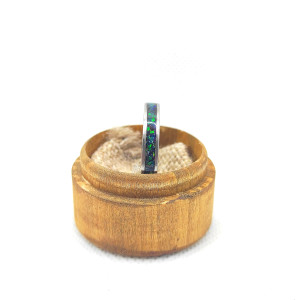 Pierścionek z Opalem Ciemna Zieleń