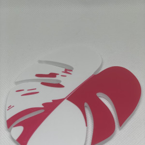 Komplet 4 podkładek pod kubki w kształcie monstery różowo-białe