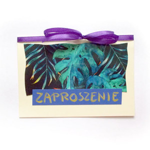 ogólne zaproszenie bez tekstu, monstera zaproszenie, boho zaproszenie na imprezę, puste zaproszenie, uniwersalne zaproszenie