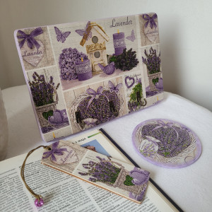 Wieszak drewniany ścienny na klucze Lawenda ręcznie robiony  Prezent na parapetówkę!