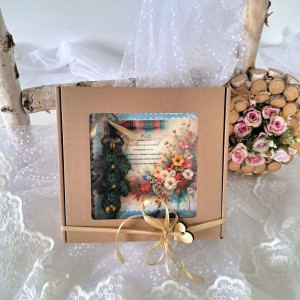 zielony makramowy brelok do kluczy upominek dzień nauczyciela