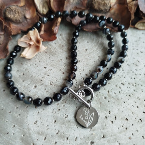 Naszyjnik z czarnego agatu