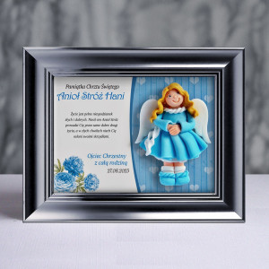 Pamiątka Chrztu Świętego - ramka 20x15 z aniołkiem