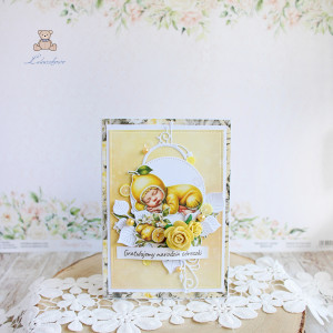 Kartka na narodziny, prezent na narodziny dziecka, chrzest "Baby Fruit 1" GOTOWA