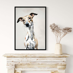 Plakat fine art chart angielski Whippet