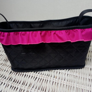 Saszetka, organizer, torba do wózka /czarny z falbanką
