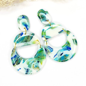 Kolczyki księżyce cudowne w kolorach wody